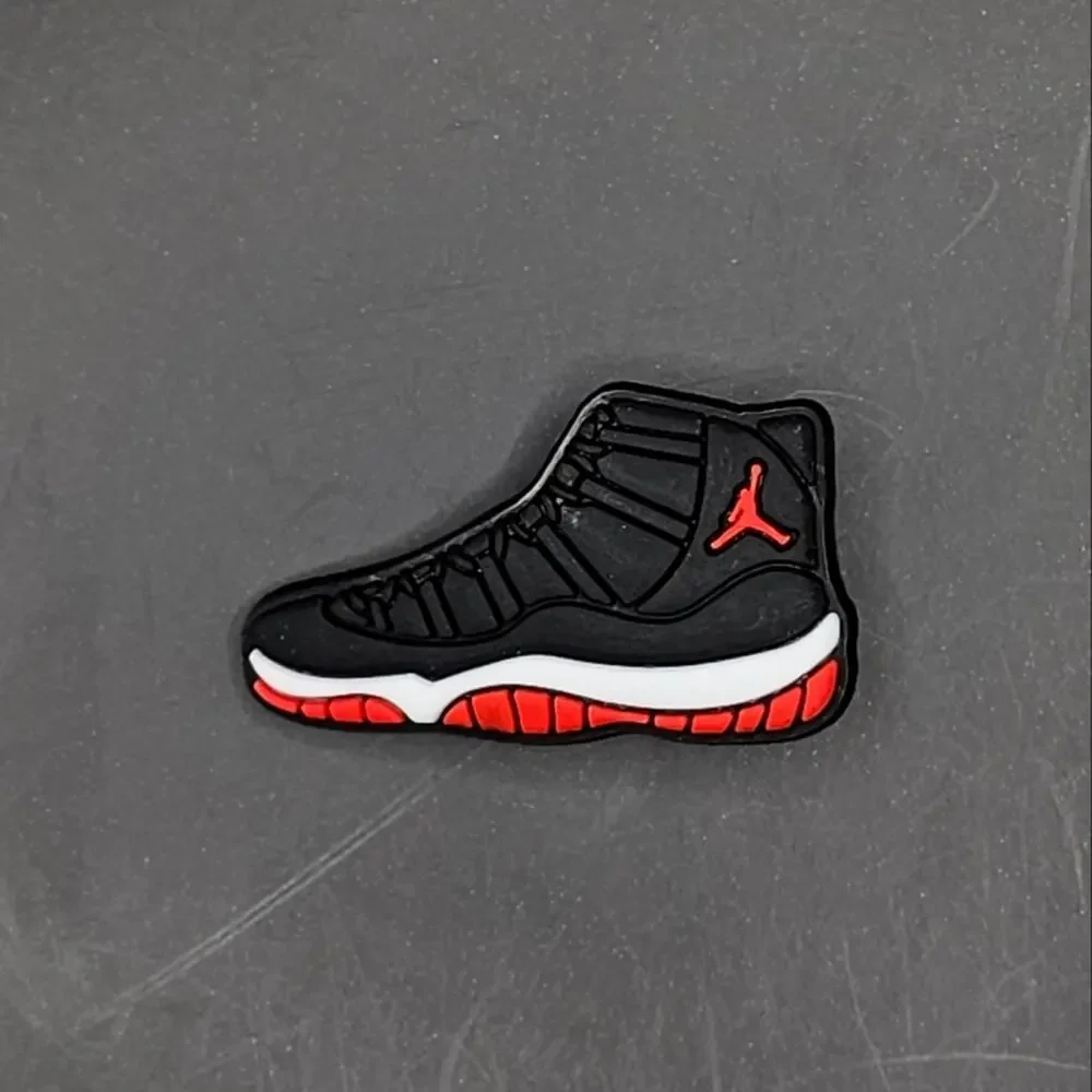 (5/$15) Air Jordan Retro Bred Croc Charm - Picture 1 of 2